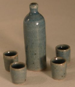 Pottery #26 Decanter Set Blue by Elisabeth Causeret