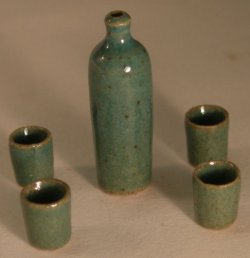 Pottery #26 Decanter Set Green by Elisabeth Causeret