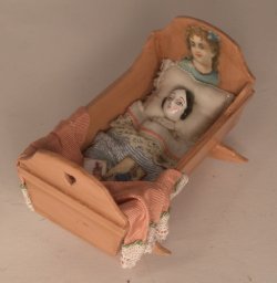Doll in Cradle by Gale Elena Bantock