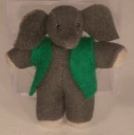 Steiff Looking Elephant w/Green Vest