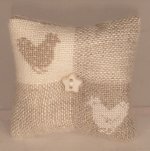 Embroidered Pillow #17 Rooster by Chantal Siguret