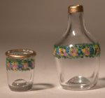 Painted Glass Carafe & Glass Set Teal by Victoria Fasken