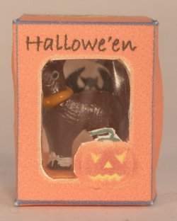 Orange Gift Box Chocolate Cat by Linda Cummings