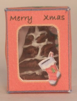Chocolate Tree in Red Christmas Box by Linda Cummings
