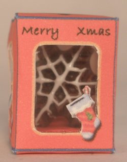 Chocolate Snowflake in Red Christmas Box by Linda Cummings