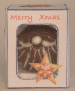 Chocolate Santa in White Christmas Box by Linda Cummings