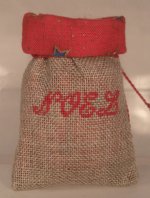 Hand Embroidered Santa Bag Noel by Chantal Siguret