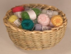 Wool Skeins in Basket by Shepherds