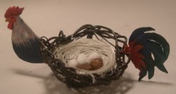 Rooster Basket w/Eggs by Andrea Thieck