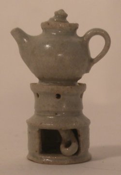 Herbal Teapot on Stand Grey by Elisabeth Causeret