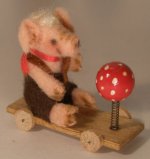 Pig Pull Toy w/Ball by Veronique Lux