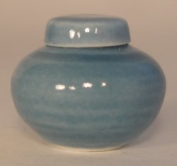 Porcelain Blue Covered Jar Large by Elisabeth Causeret