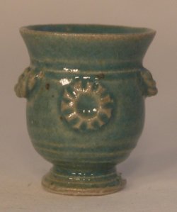 Pottery Ceche Pot #46 Green by Elisabeth Causeret