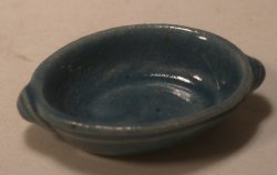Oval Dish w/Handles #107 Blue by Elisabeth Causeret