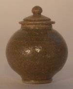 Pottery Covered Jar #107 Brown by Elisabeth Causeret