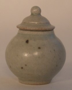 Pottery Covered Jar #107 Grey by Elisabeth Causeret #A