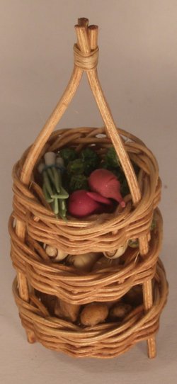 Vegetables in Tiered Basket by Country Contrast