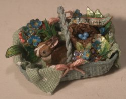 Bunny Rabbit Basket Small by Gale Elena Bantock