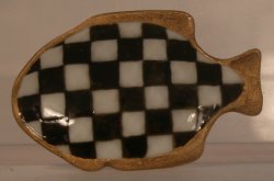 Jester Check Enamel Fish Platter by Christopher Whitford