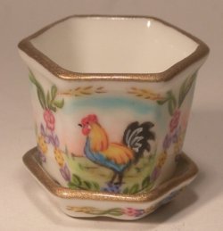 Provencal Coq Flower Pot Medium by Christopher Whitford