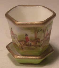 Hunt Scene Flower Pot Small by Christopher Whitford