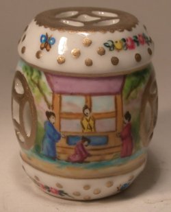 Famille Rose Garden Seat by Christopher Whitford