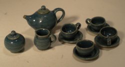 Teaset Blue #71 without tray by Elisabeth Causeret