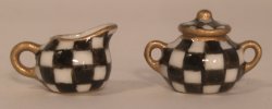 Jester Check Creamer & Sugar by Christopher Whitford