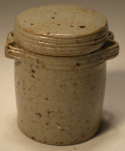 Covered Crock Large #109 Grey by Elisabeth Causeret