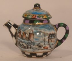Village Check Teapot by Christopher Whitford