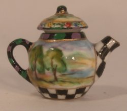 Scenic Check Teapot by Christopher Whitford