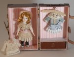 Doll in Leather Trunk w/ Extra Clothes #A by Almudene Ferrandez