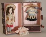 Doll in Leather Trunk w/ Extra Clothes #B by Almudene Ferrandez