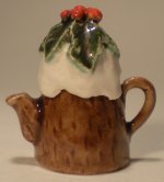 Christmas Pudding Teapot by Valerie Casson