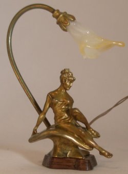 Sitting Lady Art Nouveau Lamp by Jim Pounder