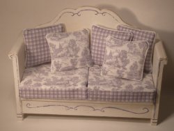 Toile Sofa Lavender by Valerie Casson