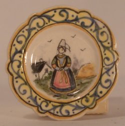 Quimper Farmers Wife Plate by Dominique Levy