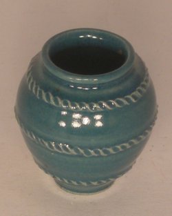 Garden Pot Rope Design Blue by Elisabeth Causeret