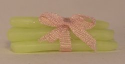 Candles Green Tied w/Ribbon by Syreeta's Miniatures