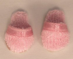 Slippers Pink Dark Trim by Syreeta's Miniatures