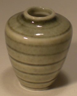 Craquele Celeledon Vase #8T Blue by Elisabeth Causeret