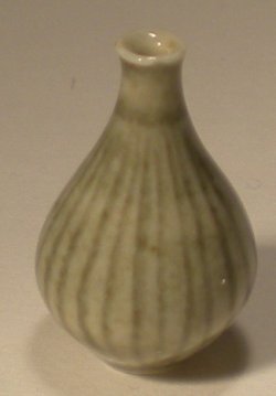 Craquele Celeledon Vase #5T Blue by Elisabeth Causeret