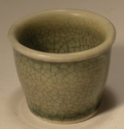 Craquele Celeledon Vase #2T Blue by Elisabeth Causeret