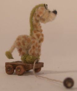 Pull Toy Giraffe #3 by Ana Ankinaki