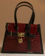 Iguana Skin "Birkin" Red & Black by Jose Gomez