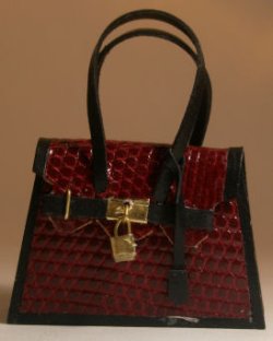 Iguana Skin "Birkin" Red & Black by Jose Gomez