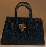 Leather "Birkin" Blue w/Black Trim by Jose Gomez