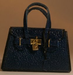 Leather "Birkin" Blue w/Black Trim by Jose Gomez