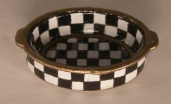 Jester Check Enamel Oval Baknig Pan by Christopher Whitford