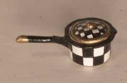 Jester Check Enamel Pot #3 by Christopher Whitford